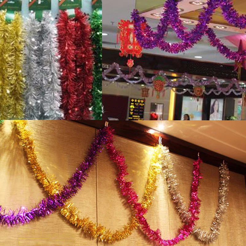 Гирлянда из мишуры для вечеринки 1 8 м|Флажки вымпелы и конфетти| |