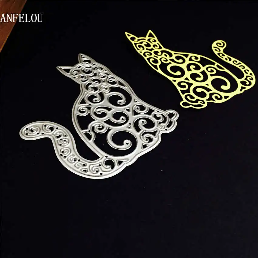 PANFELOU металлическое ремесло по кошка с длинным хвостом бумагопрессующий режущий