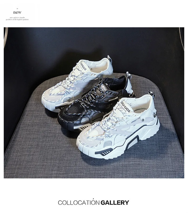 CAMTOO Fashion Genuine Leather Women's Platform Sneakers Dad Shoes Woman Casual Shoes Chunky Trainers Zapatos De MuJjer
