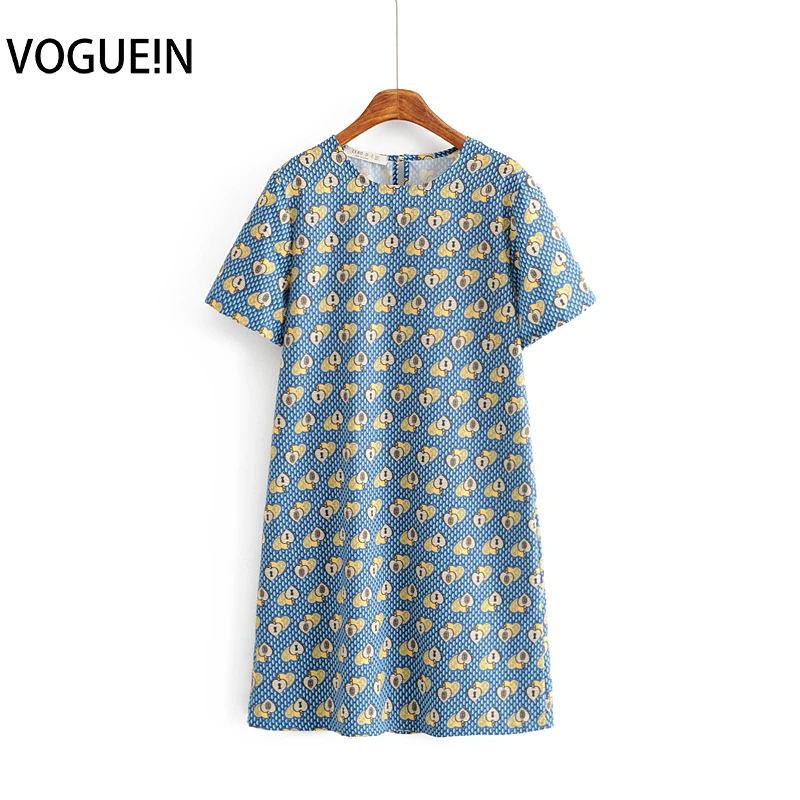 Женское мини-платье VOGUEIN голубое повседневное платье с короткими рукавами и