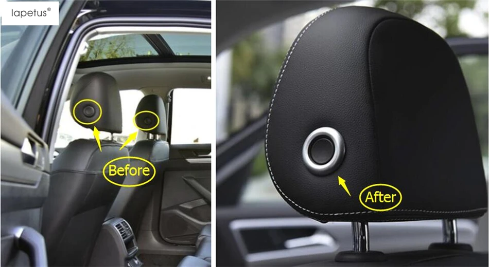 

Lapetus Accessories For Volkswagen Passat B8 2016 2017 2018 Seat Head Pillow Headrest Button Molding Cover Kit Trim 2 Pcs / Set