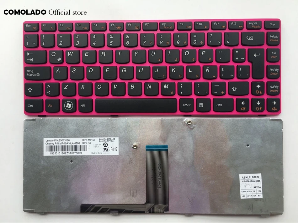 LA латинская клавиатура для LENOVO Z370 Z470 черная с красной рамкой Клавиатура