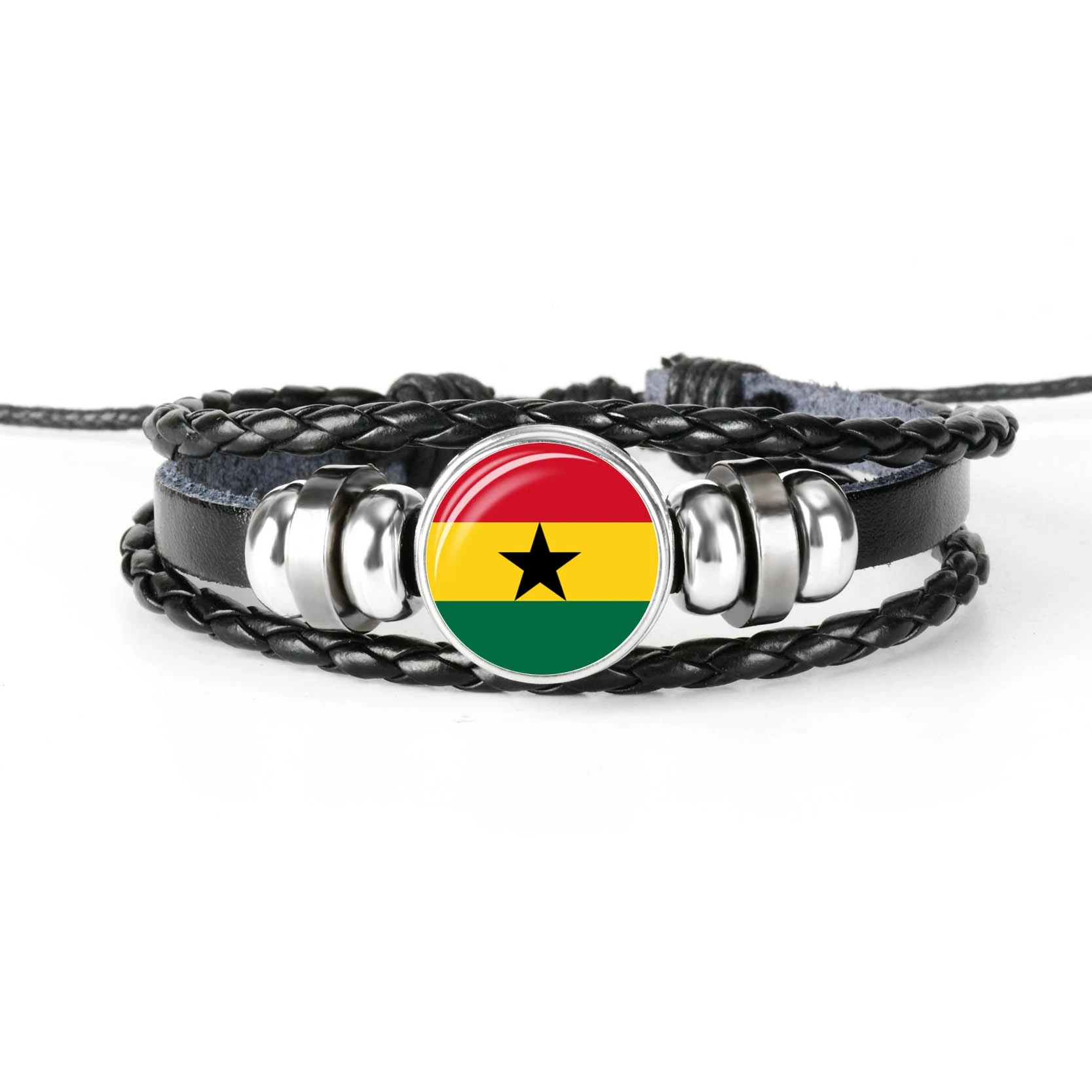 BENIN BURKINA FASO Кабо-Верде, сенегаль, того, Западная Африка, Национальный флаг браслет для мужчин, стеклянный кабошон, кожаный браслет
