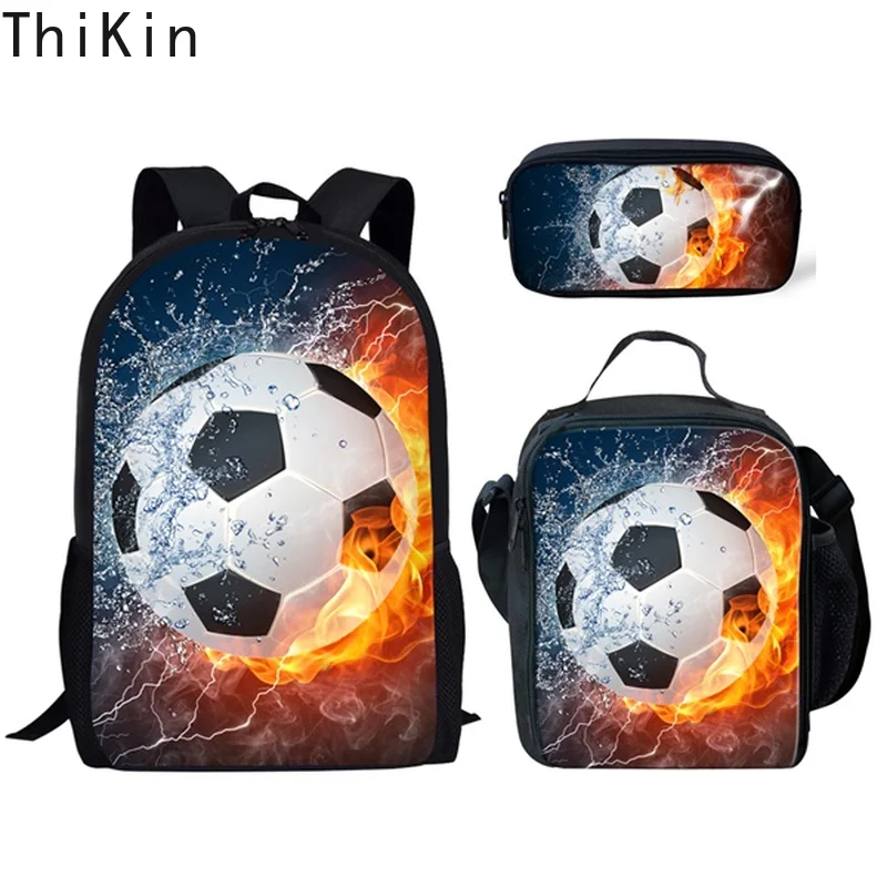 THIKIN в виде скрипичного ключа школьные ранцы Прохладный 3D огонь Soccerly/с футбольным