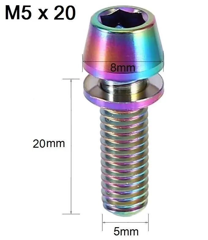 4 шт. titanium винт m5x16/18/20 мм для велосипедного тормоза зажим Горный Руль для шоссейного велосипеда велосипед высокими антиокислительными свойствами дисковый тормоз titanium болт