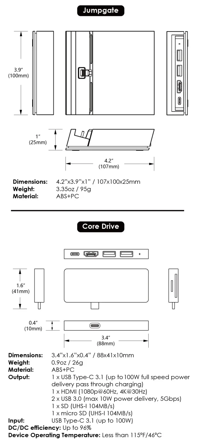 Nintend NS Switch JumpGate Charging Dock Station Charger Base for Nintendo Switch Console Dock Stand Mount Base TV Laptop Mode