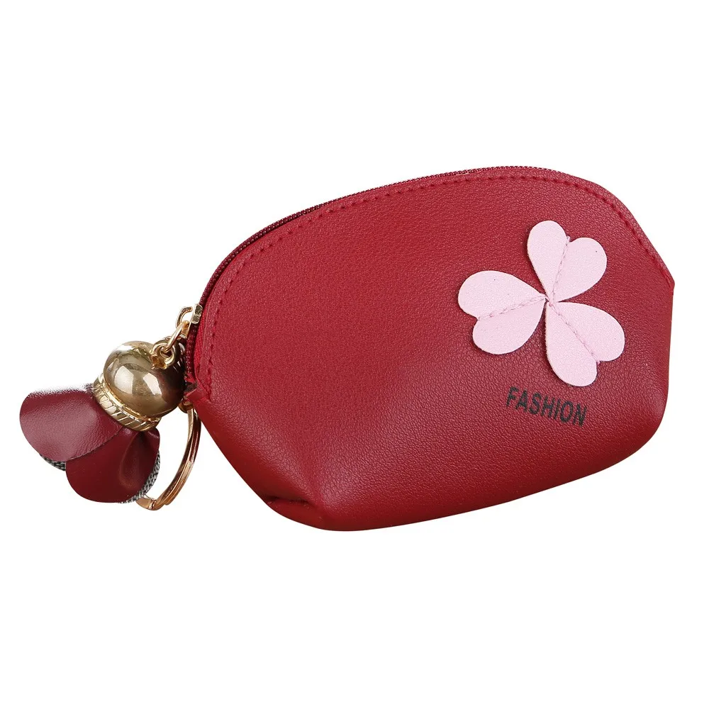 Модные женские туфли цветок бумажник на молнии брелок кошелек для монет сумка