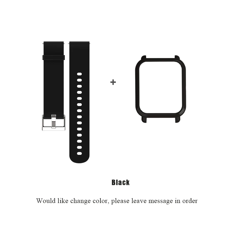 Black 20 мм силиконовый ремешок защитный чехол для Xiaomi Huami Amazfit Bip BIT Lite спортивный ремешок аксессуары защитный браслет - Цвет: Black
