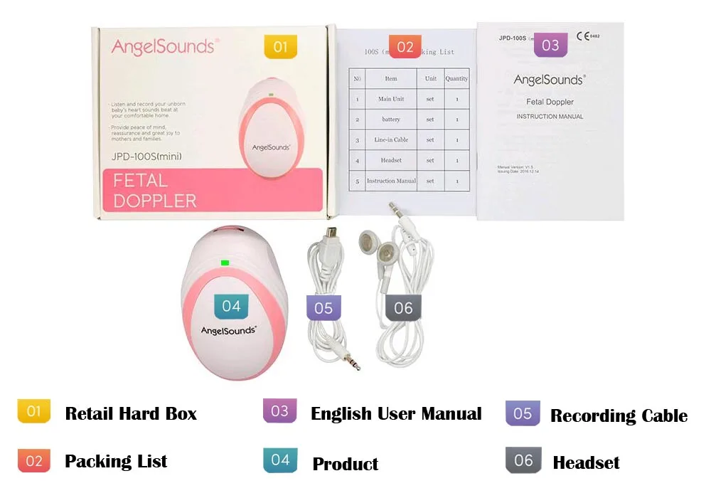 Angelsound фетальный Doppler 3 мГц сердцебиение плода звук Видеоняни и Радионяни