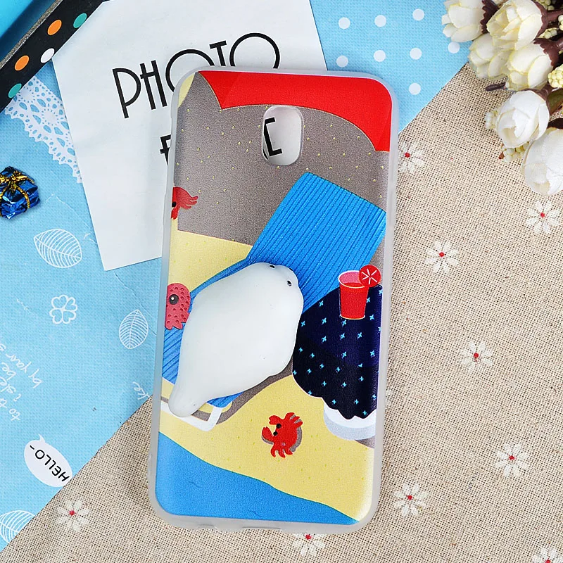Cartoon Phone Case For Samsung Galaxy A3 A5 J3 J5 J7 2017 J330 J530 J730 EU Version Cute 3D Squishy Soft Silicone Back Covers |
