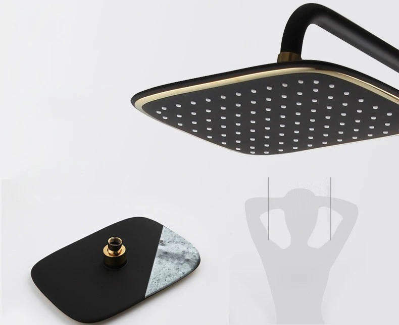 Душевая система sendukblack Gold Модный черный золотой смеситель для душа в ванную