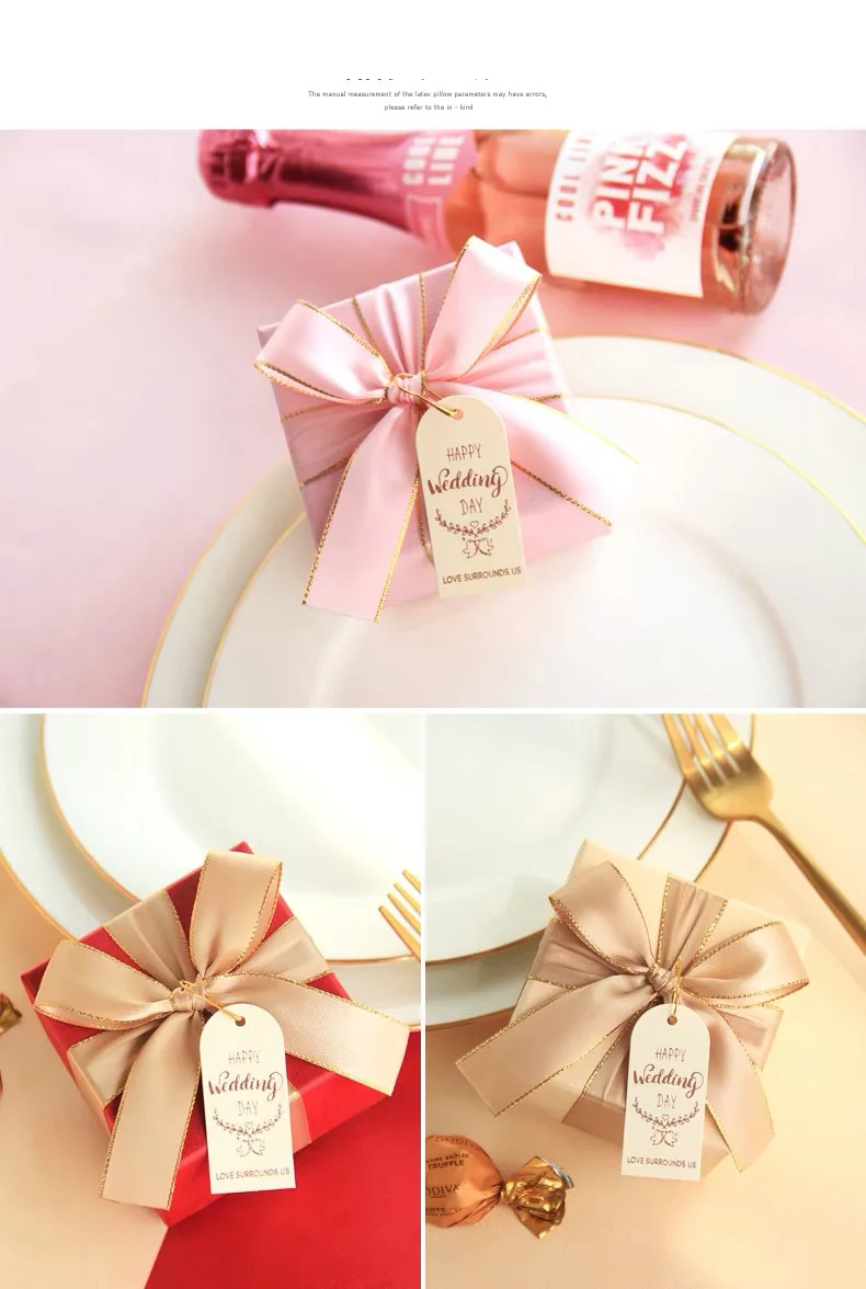 100 шт./заказ Пользовательские Элегантный квадратный Обручение Baby shower вечерние коробки конфет Шоколад невесты свадебный подарок пользу поле для гостей