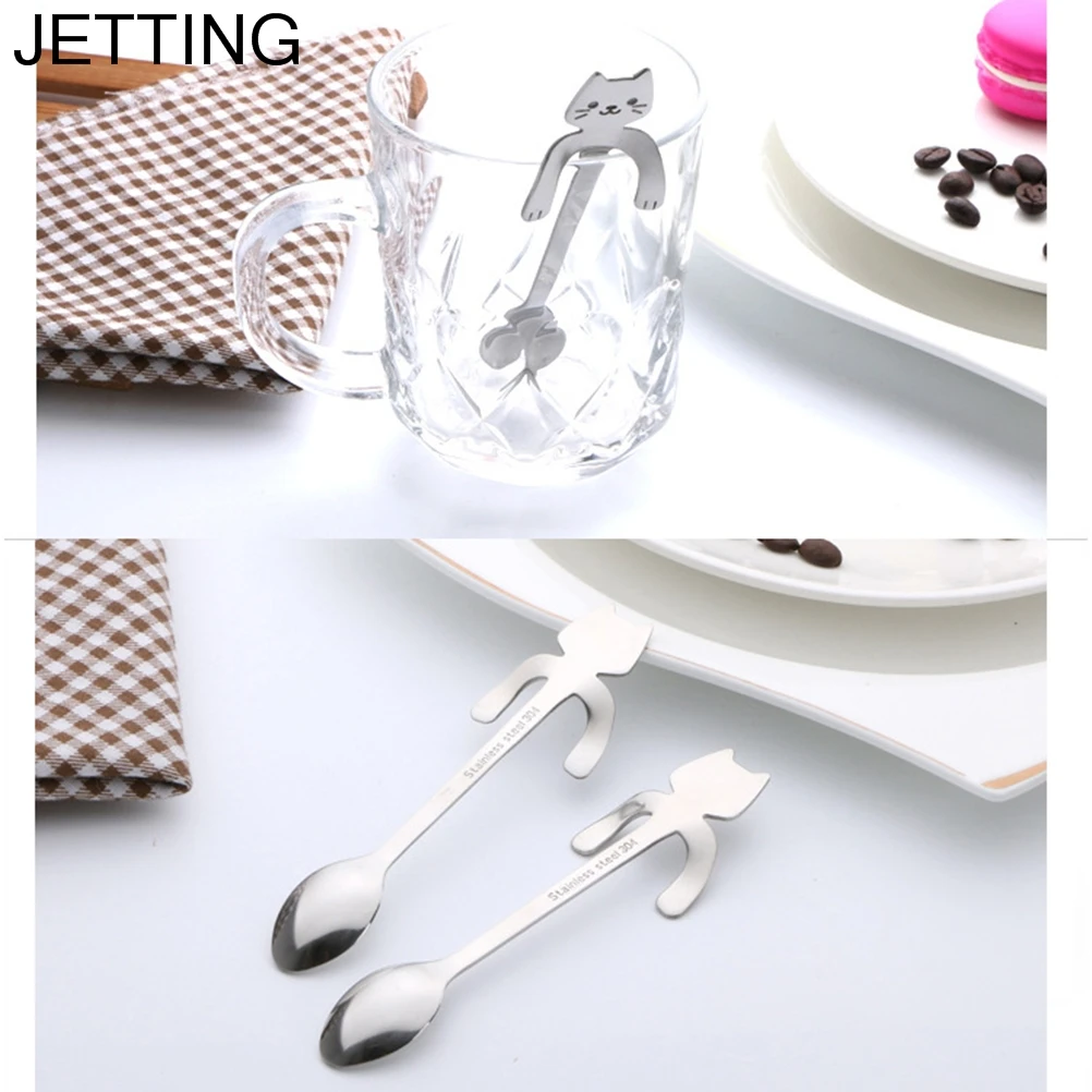 Креативная кофейная посуда в форме кошки с длинной ручкой/чайная ложка питьевые
