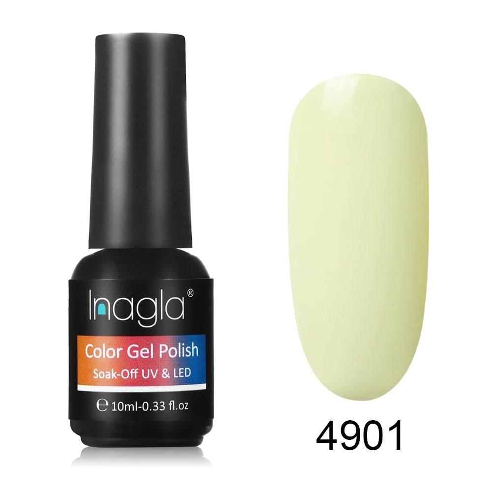 Inagla гель для ногтей 10 мл чистый цвет УФ светодиодный Гель-лак долговечный Макарон