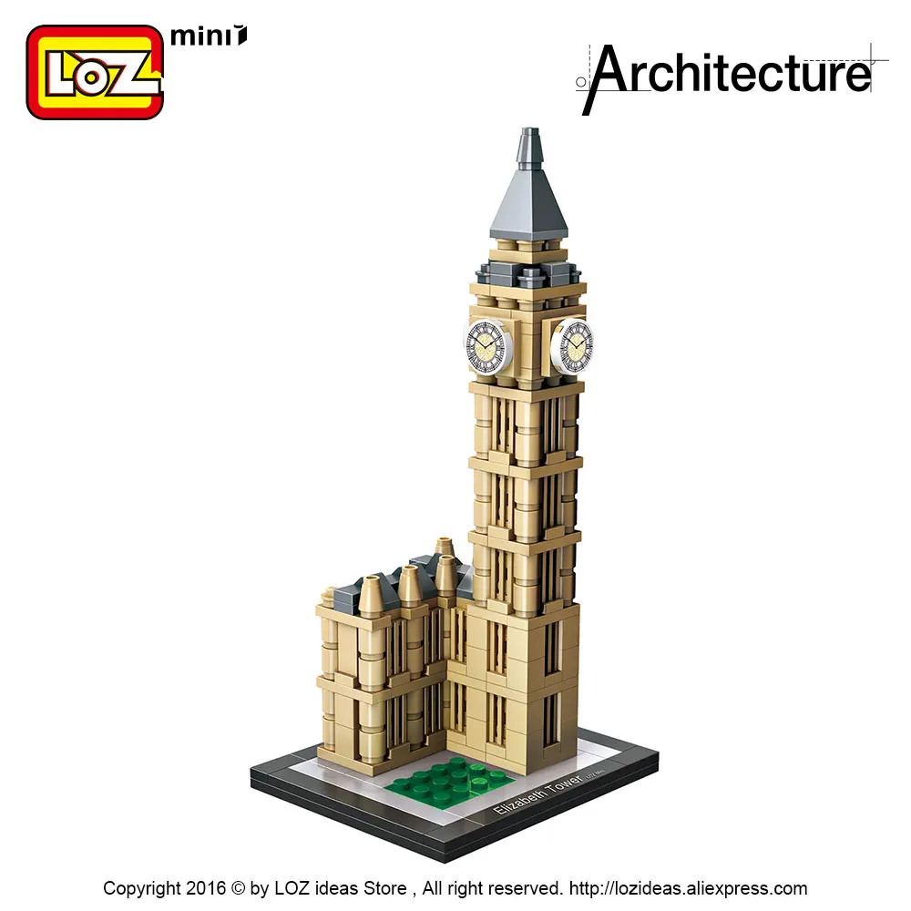 LOZ мини Конструкторы Elizabeth Tower London Биг Бен часы известное здание архитектура