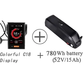 C18 52V 15Ah ЕС NZ CA нет налога! 48V 750W Bafang BBS02B середине приводной двигатель комплект для переоборудования электрического велосипеда с 13Ah/15Ah Электрический велосипед Батарея - Цвет: C18 52V 15Ah