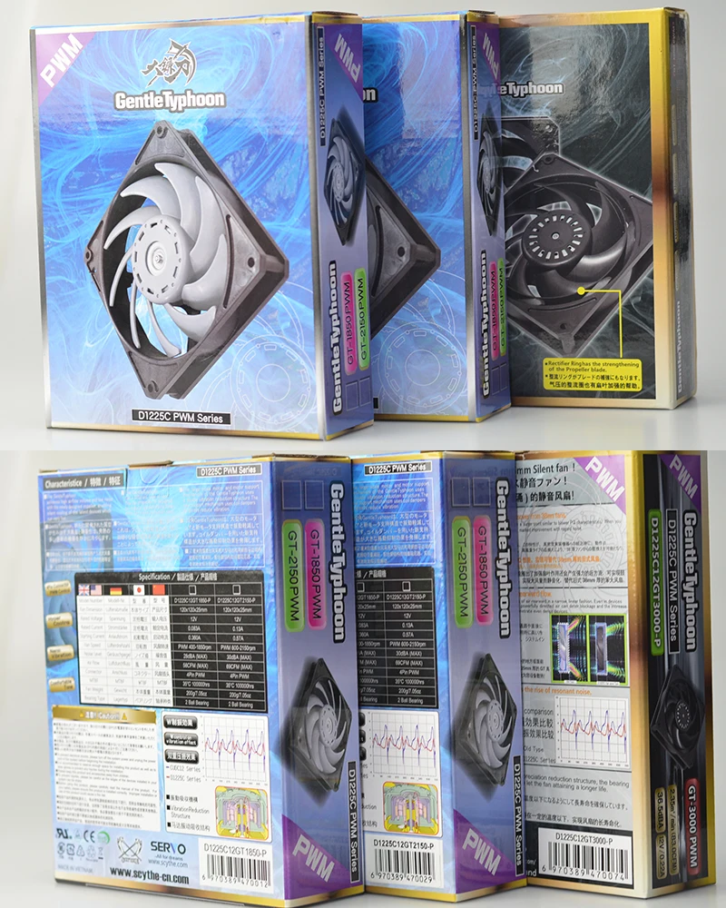 SCYTHE Gentle Typhoon GT1850 2150 PWM GT3000 компьютер PWM чехол вентилятор, покрытый проводом 12 см 4-контактный Вентилятор cooler master fit 120 мм вентилятор