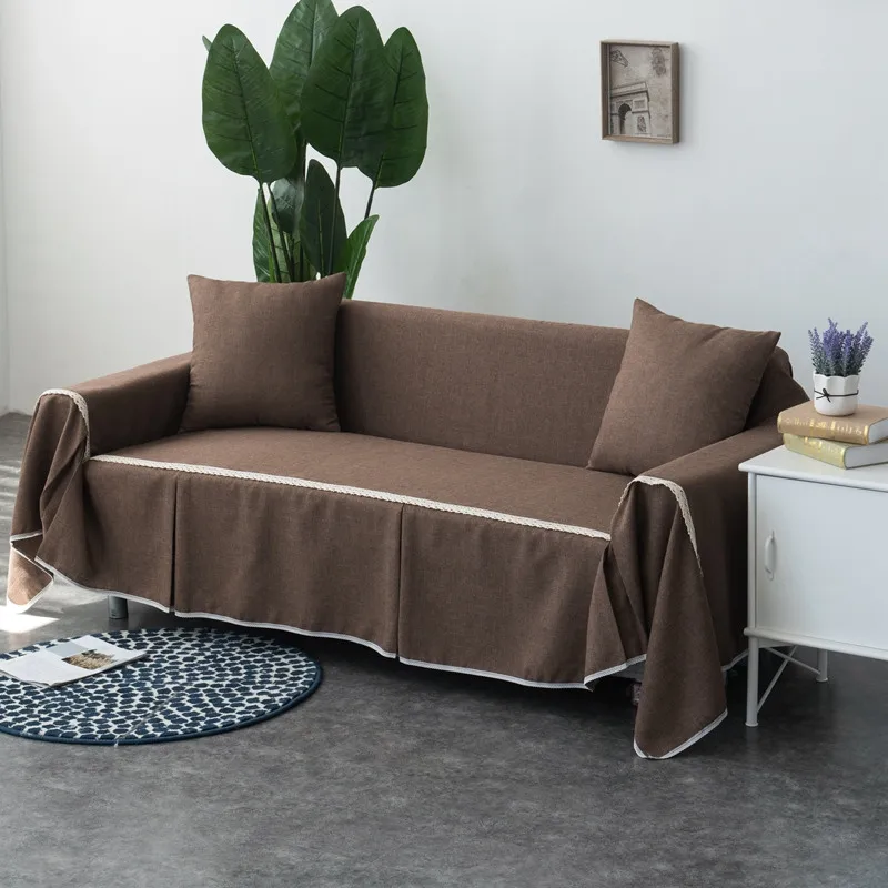 YL-he se 1/2/3/4-seater диван крышка сплошной цвет универсальный чехол для дивана все включено пылезащитный чехол для дивана украшения дома Чехол - Цвет: YL-he se