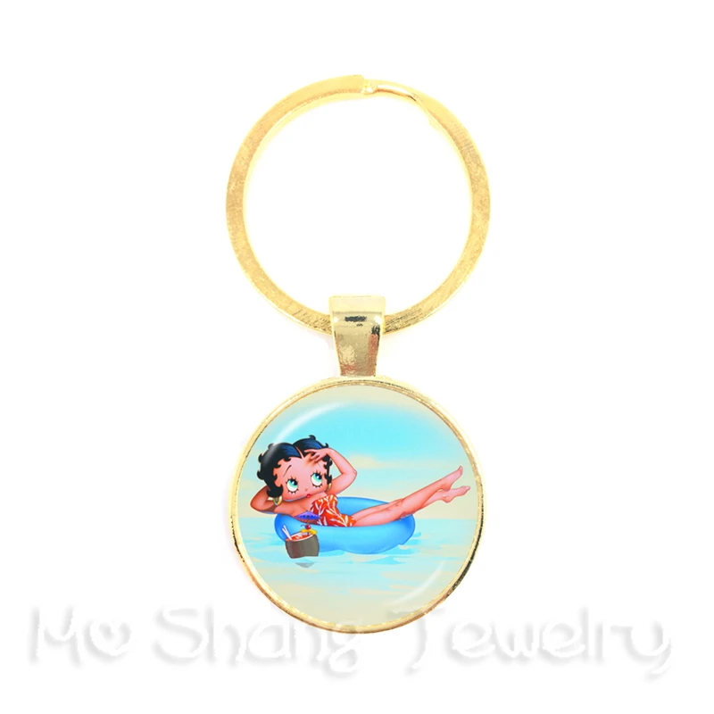Betty Boop арт ключевая цепочка изображений с фокусным расстоянием 25 мм круглый