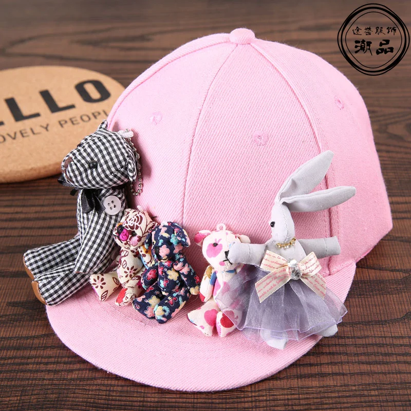 Модные бейсбольные кепки для девочек с объемным рисунком медведя кролика