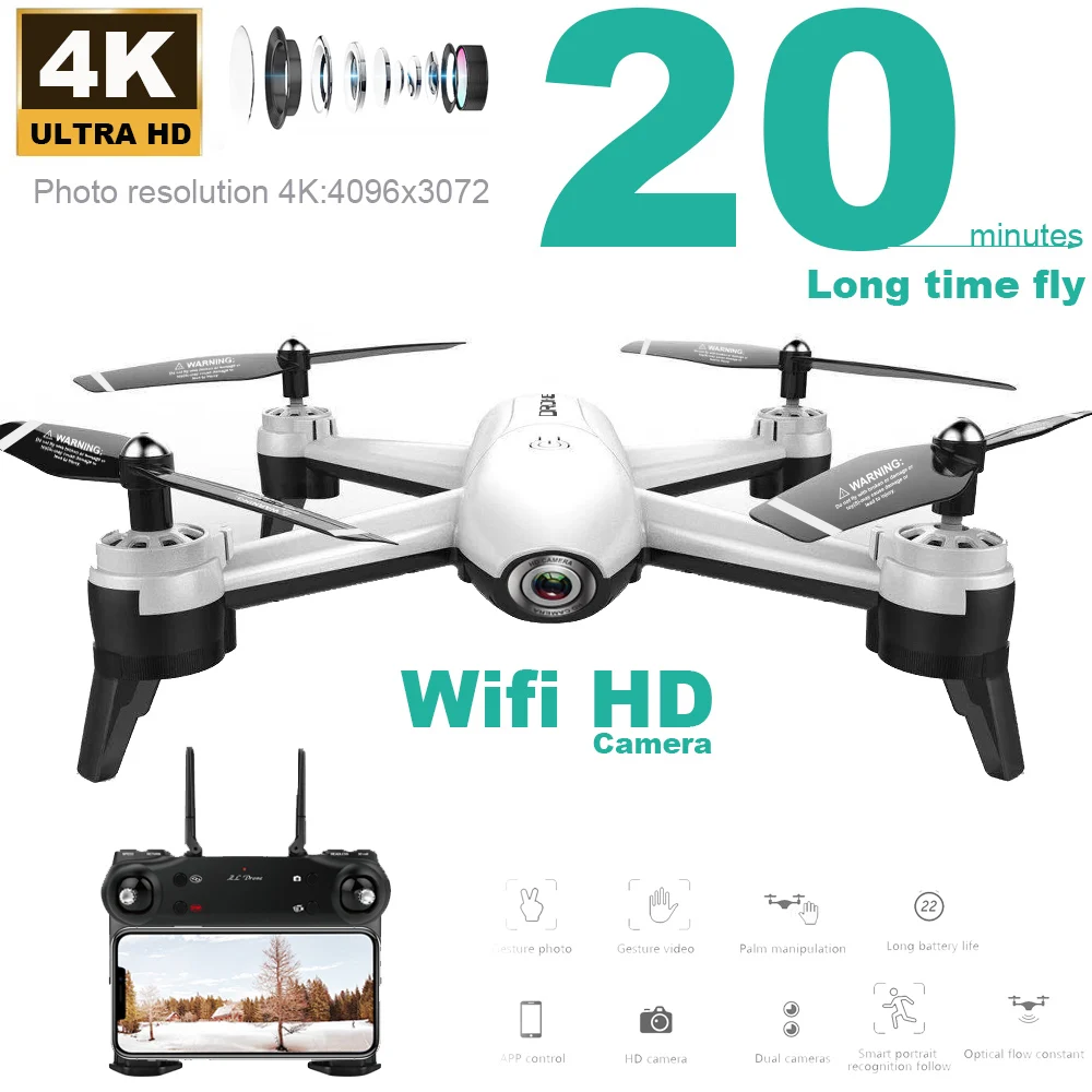 SG106 Радиоуправляемый Дрон с 4 K HD камерой WiFi FPV Квадрокоптер Следуйте за мной