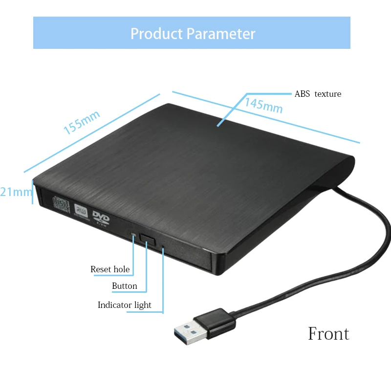 YiYaYo USB 3,0 Внешний Оптический привод CD/DVD диска с многократной записью компакт-дисков DVD Встроенная память плеер Портативный писатель для MAC ноутбука window10/iPhone 7 Plus/8+ диск мешок