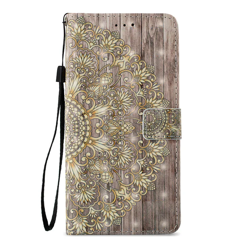 Golden Flower Чехол для телефона для iPhone XS Max, XR, X, 6, 7, 8 Plus, 5S, кошелек, флип, кожаный чехол для samsung Galaxy S10e, S9, S8 Plus, S7, S6 Edge, Capa, B21 - Цвет: Golden Flower