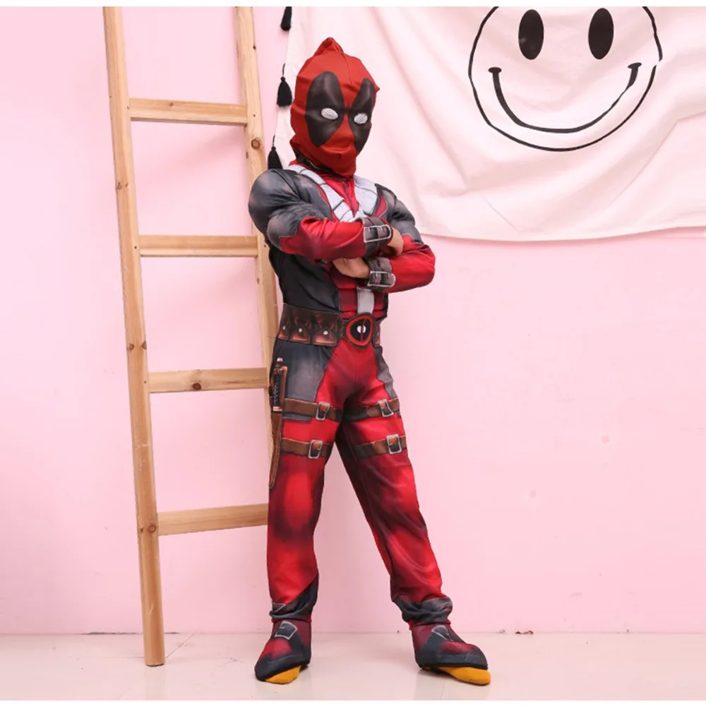 Костюм для косплея Для Мальчиков Marvel's Avengers deadpooly детский облегающий костюм