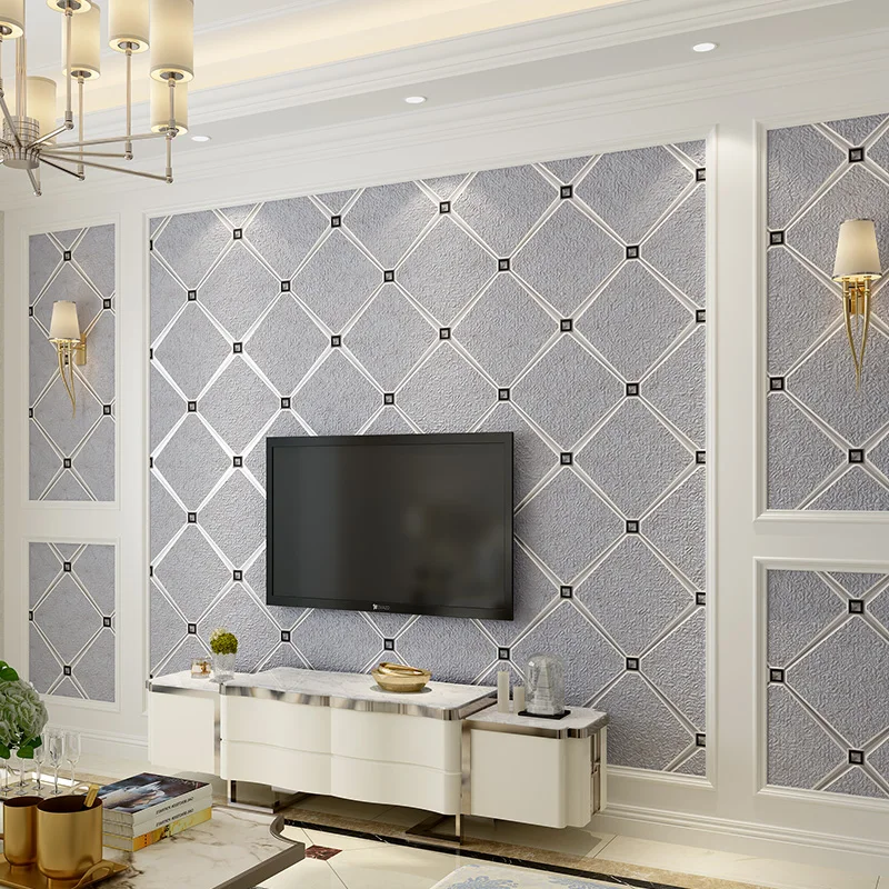 2018 геометрические абстрактные современные простые замшевые алмазные обои для