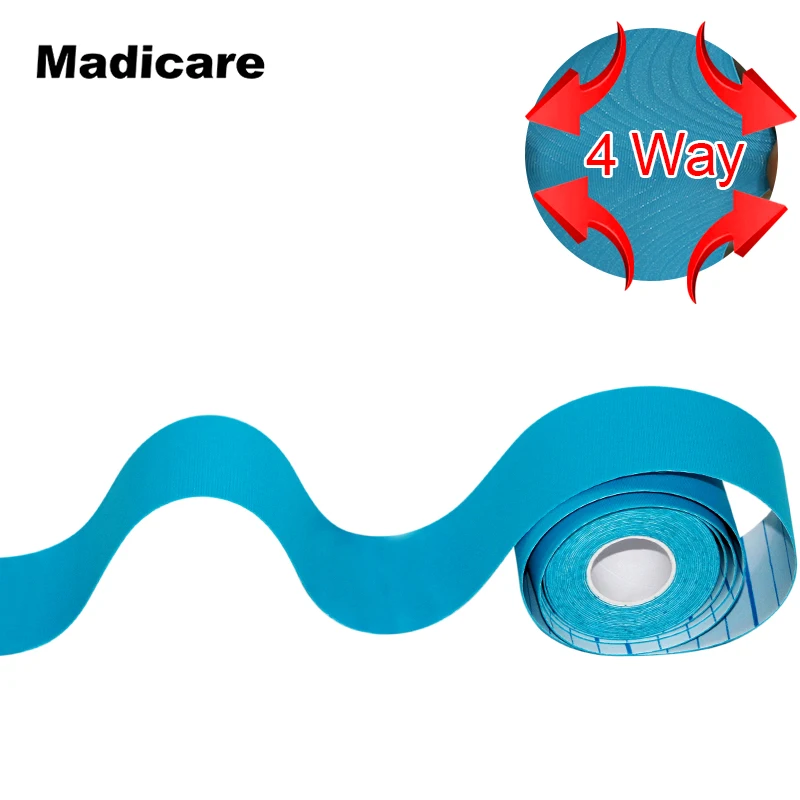 Кинезиологическая лента стрейч из искусственного шелка 5 см/5 м Спортивная для