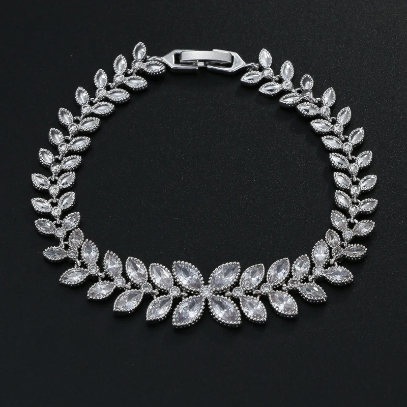 Cool cute High quality Cubic zirconia Bridal Jewelry Sets European Style Vintage necklace&ampearring&ampbracelet sets Bride jewelry |