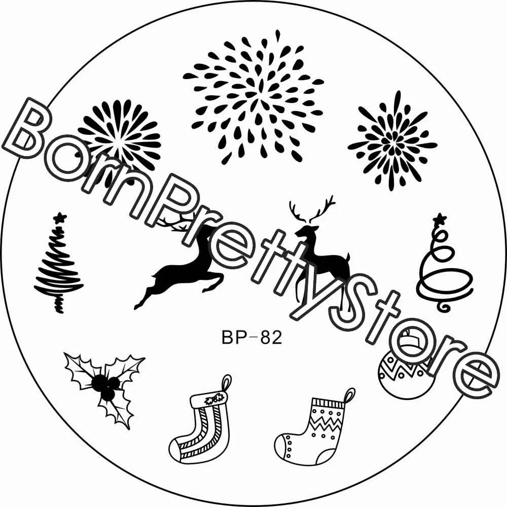BORN PRETTY Рождество ногтей штамповки пластины снег Хэллоуин узор маникюр изображения Шаблон фестиваль год трафарет для ногтей