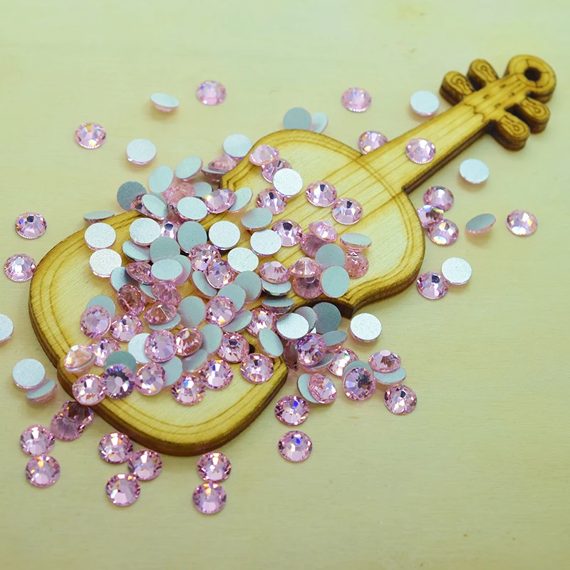 С плоской задней частью Украшенные стразами Стразы светильник розовое 50 шт ss20 4 6-4