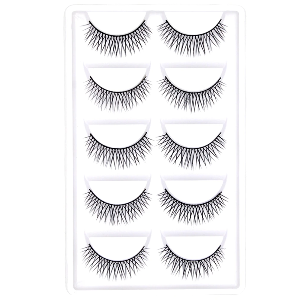CLOTHOBEAUTY накладные ресницы 5 пар натуральные накладные ресницы ручной работы мягкая невидимая лента, Длинные/толстые многоразовые для макияжа(с