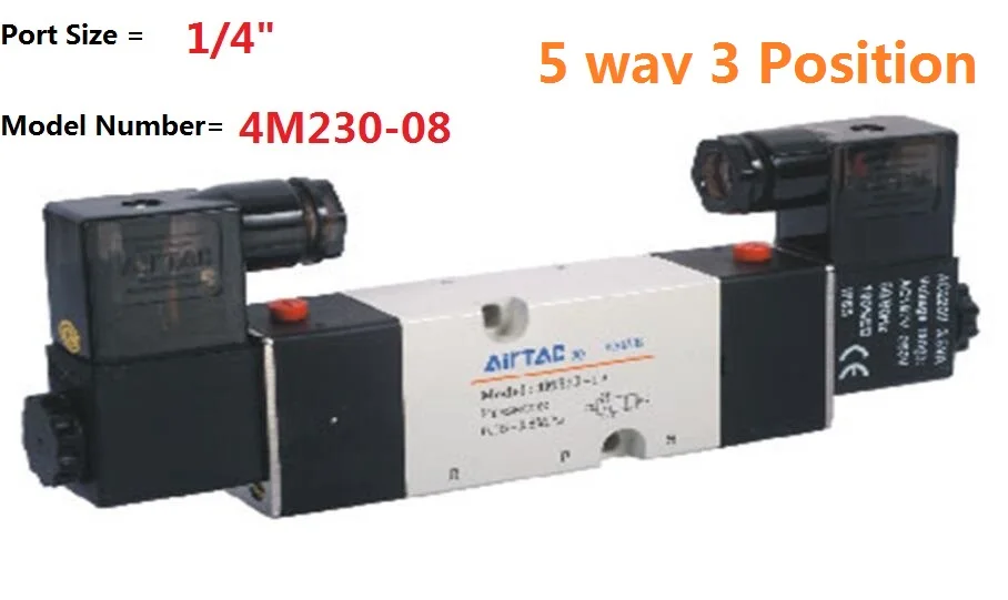 4M230-08 Airtac Намюр Электромагнитные клапаны 1/4 ''bsp 1/" 3/8" 1/" 5 способ 5/2 пластина клапана 4M210-08B 4M310-10B 4M410-15 4M110-06 4M220-08 - Цвет: 4M230-08