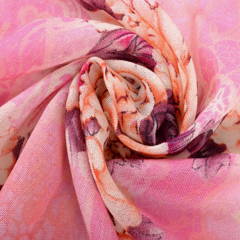 Китайский пион [BYSIFA] синие и розовые шерстяные шарфы Пашмина женские модные