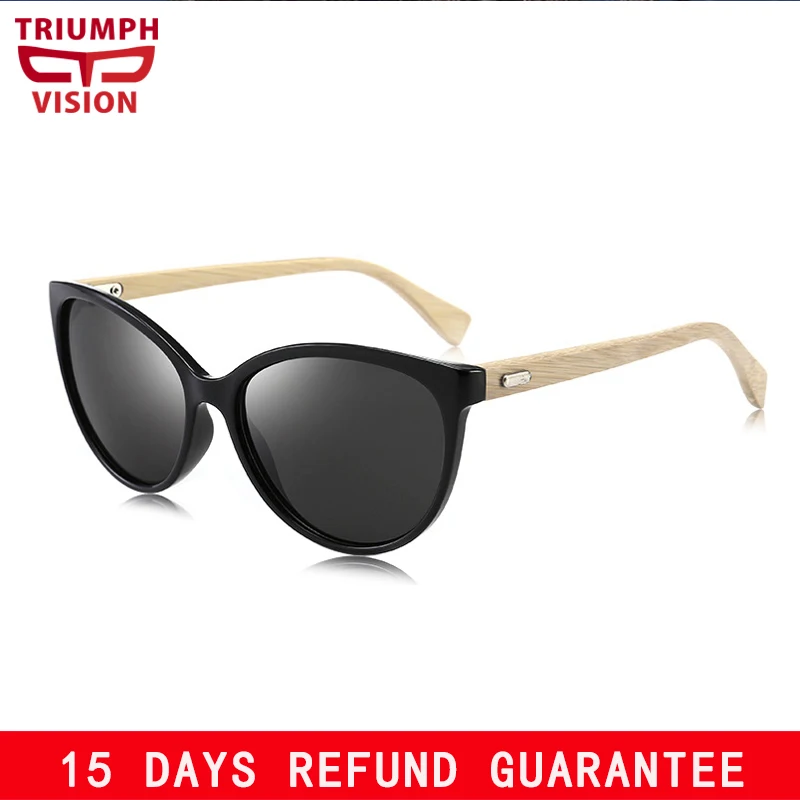 Солнцезащитные очки TRIUMPH VISION для женщин бамбуковые солнцезащитные кошачий глаз