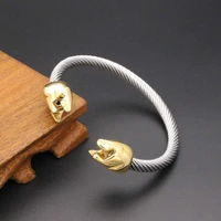 jsbao new design women mask jewelry stainless steel wire twist mask head bracelets bangles for men cuff bangle wholesale