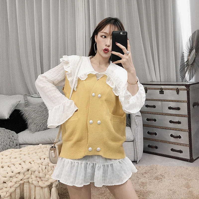 2019 Новая модная женская одежда для взрослых Студенческая Свободная рубашка