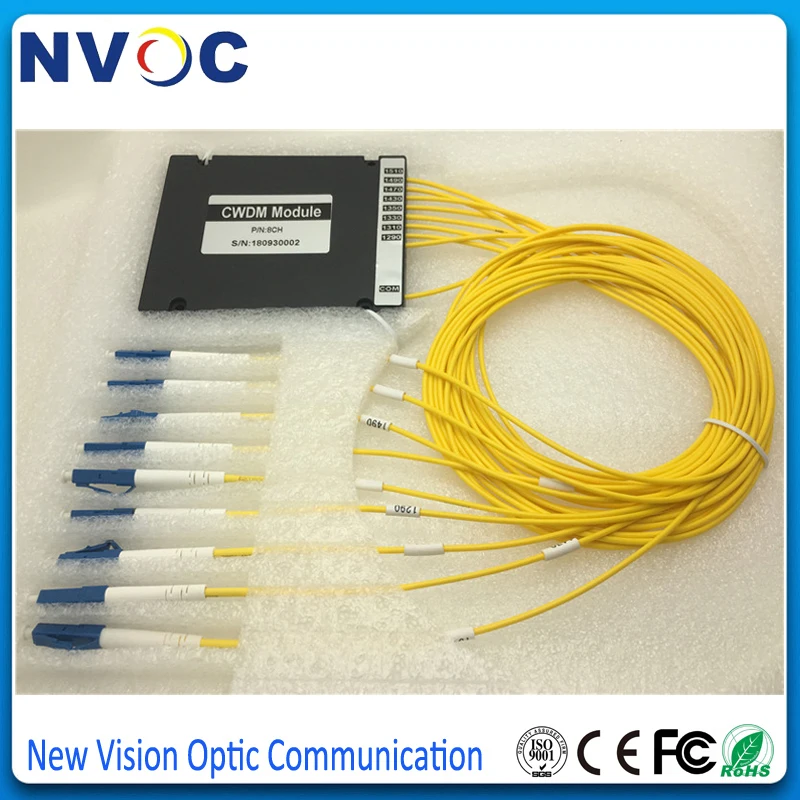 Волоконно-оптический 2 канала CWDM Mux Demux модуль 1310-1490nm с LC SC UPC разъем, 2Ch CWDM Mux Demux мультиплексор