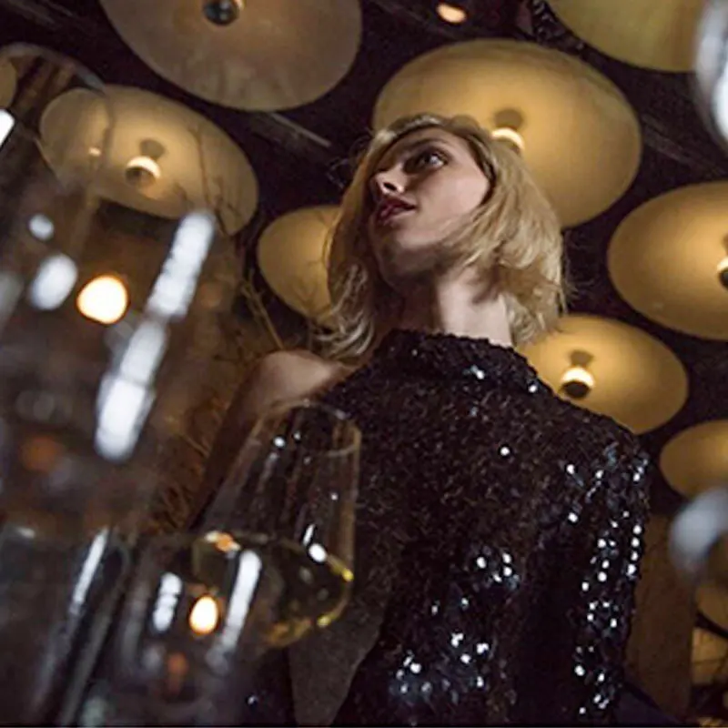 Женские блузки с блестками высокого качества модные Клубные вечерние Блузы