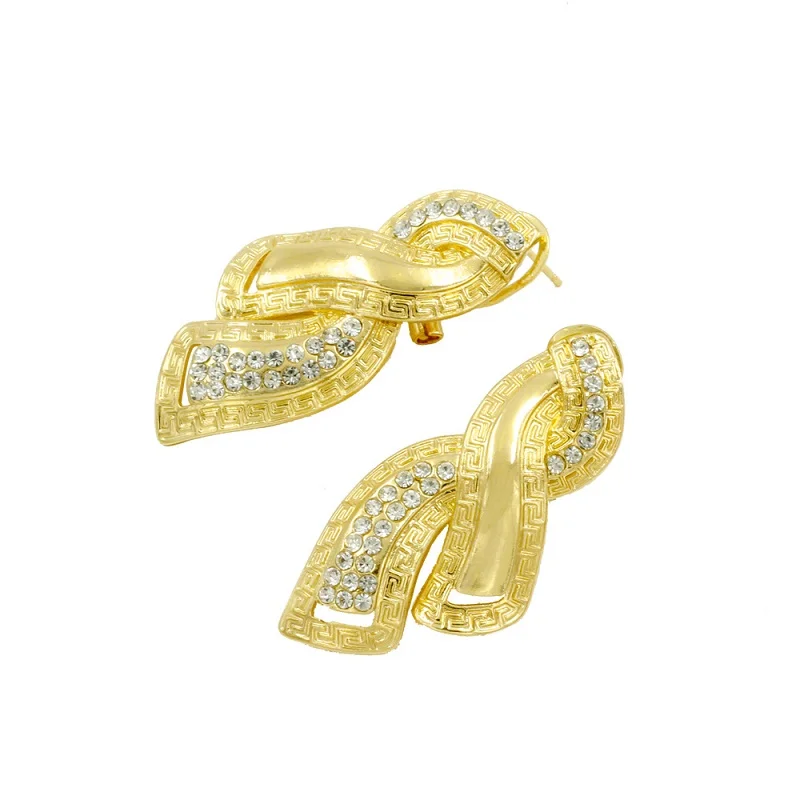 Креативная мода 18 золотых комплектов ювелирных изделий Кристальное ожерелье