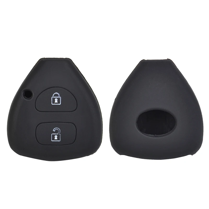 2 кнопки силиконовый чехол для ключей для Toyota Auris HiLux Corolla фортунер Прадо Verso Camry Yaris Vitz Vios Ractis Belta IQ IST