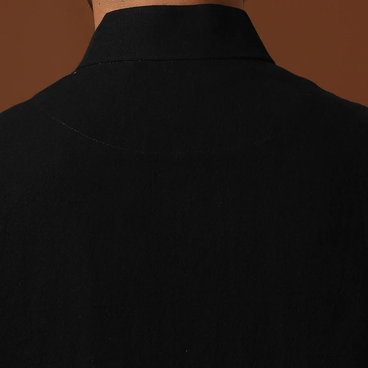 Лидер продаж китайская мужская хлопковая льняная куртка Кунг фу черное весеннее