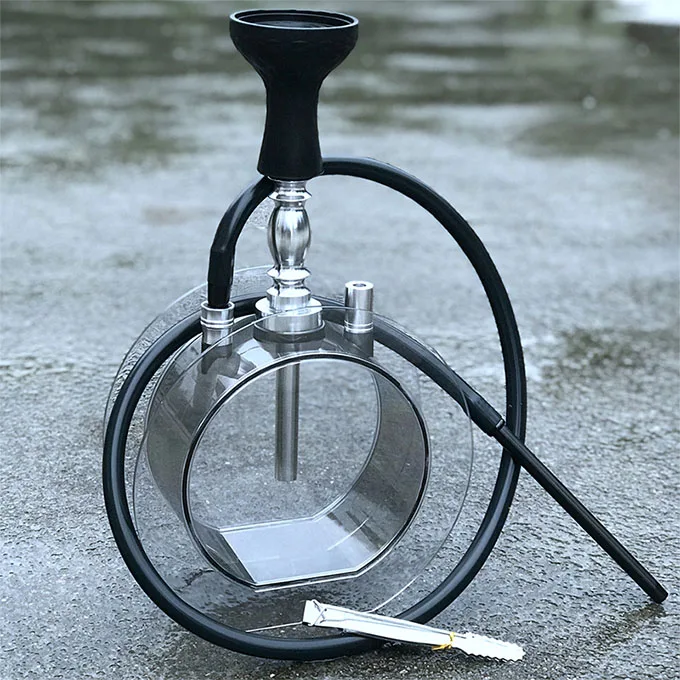 02 Круглый акриловый кальян набор водяная трубка-кальян с Sheesha силиконовая чаша шланг металлические щипцы Chicha Narguile Cachimba аксессуары - Цвет: 02