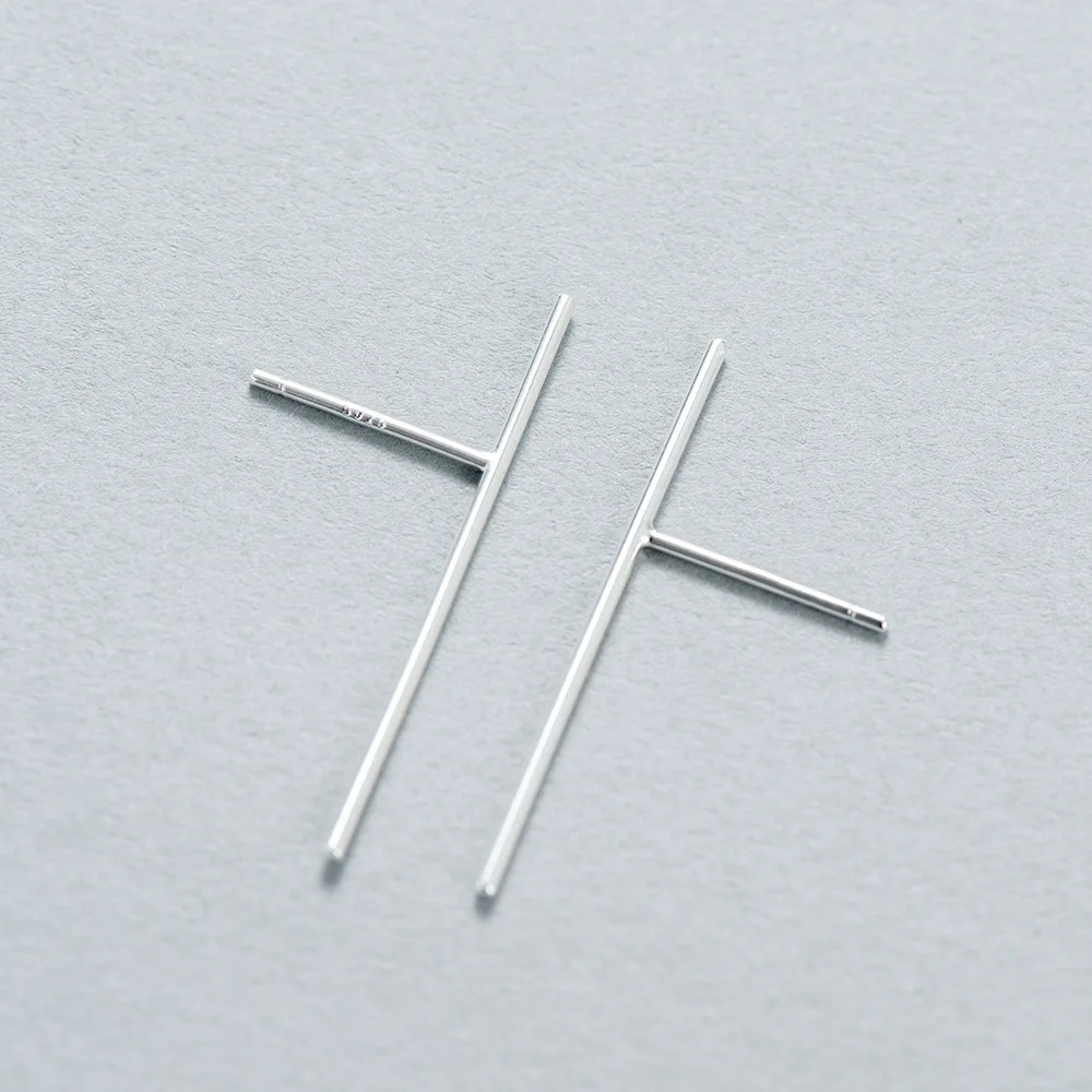 Женские гипоаллергенные серьги гвоздики из серебра 100% пробы|hypoallergenic stud earrings|bar