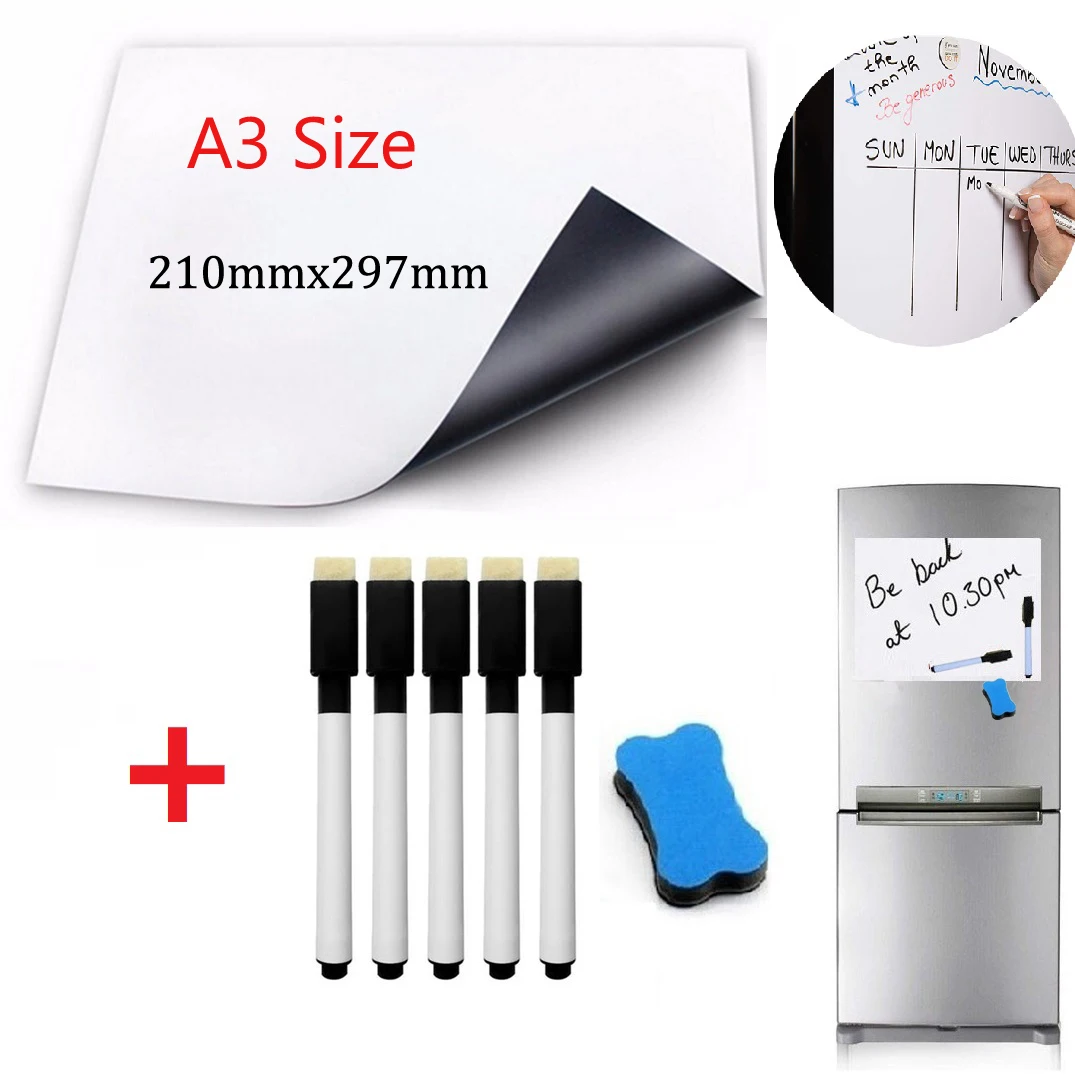 A3 Размер Магнитная белая доска магниты на холодильник напоминаний домашняя