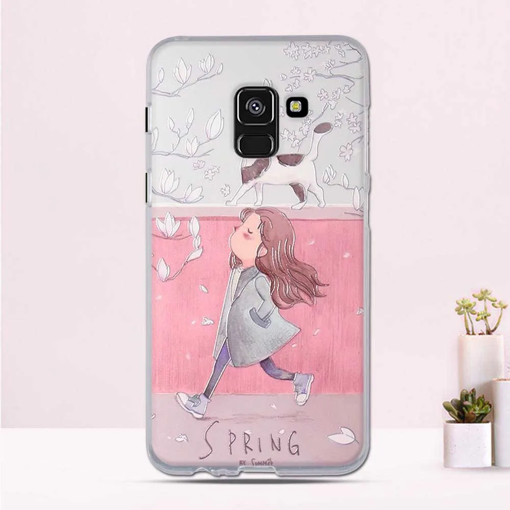 Чехол для телефона Samsung A8 2018 силиконовый мягкий защитный задний бампер из ТПУ Plus