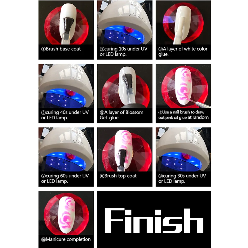 Blossom Gel Varnishes UV Led Nail Lacquer Semi-permanent Smear glue 8ML Polish DIY Flowers Design | Красота и здоровье