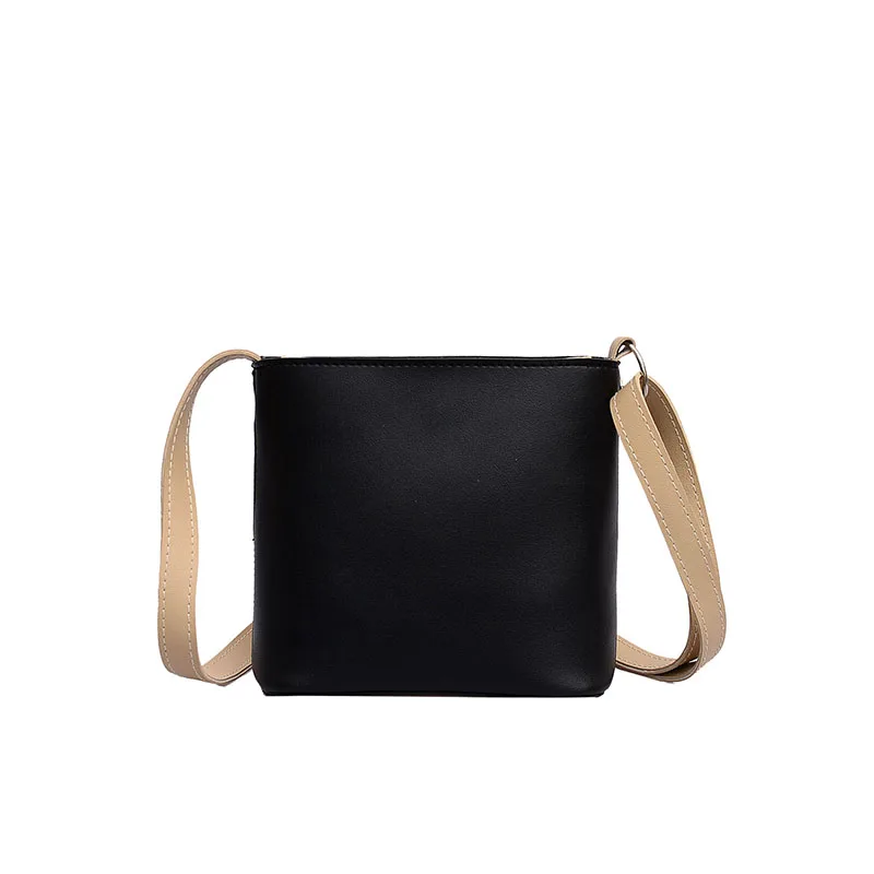 

Solid color simple black small bag female 2019 new hit color women shoulder bag small square bag version of the slung bucket bag